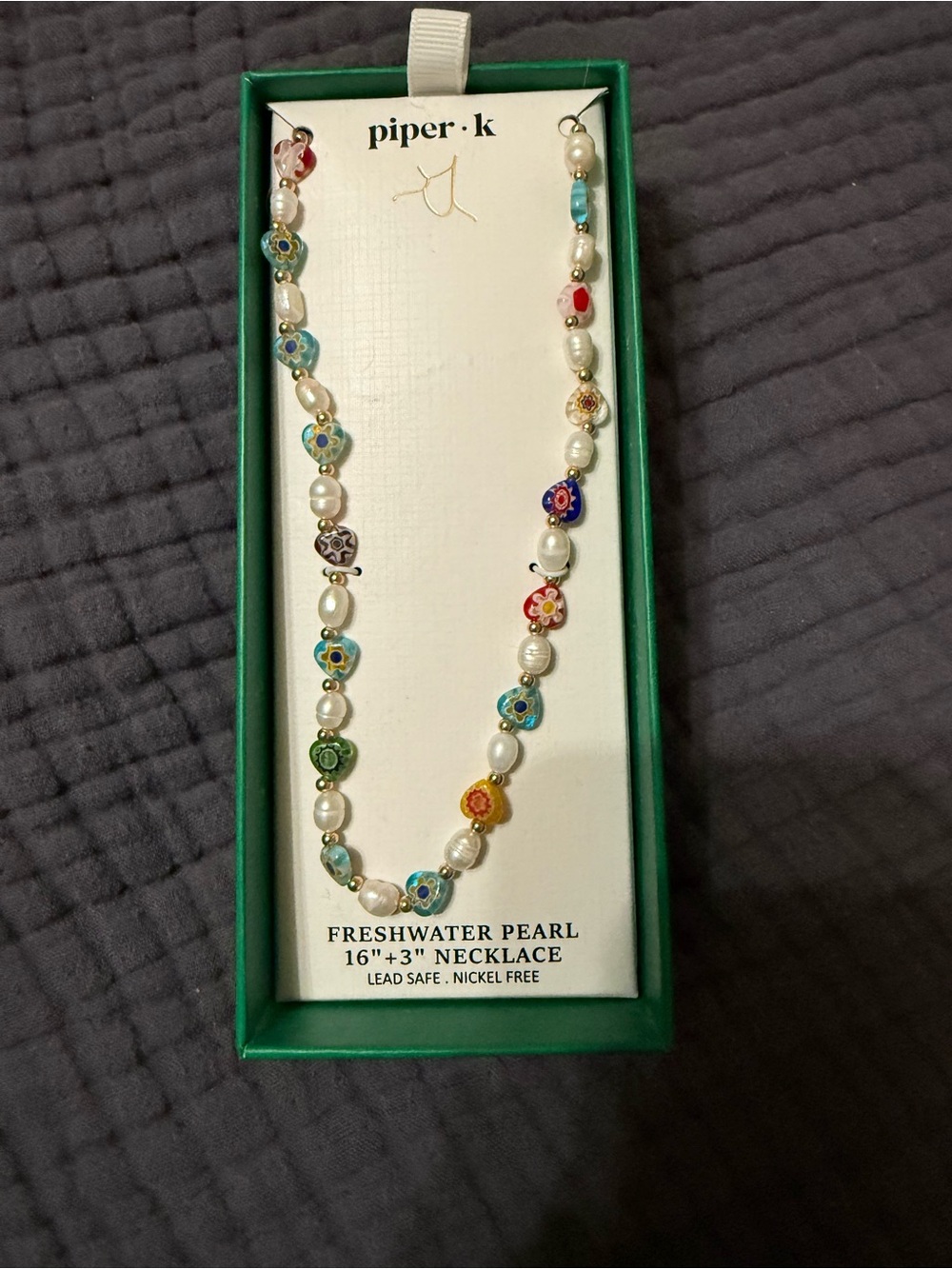 Piper K Freshwater Pearl and Venetian Glass Necklace - Picture 1 of 1